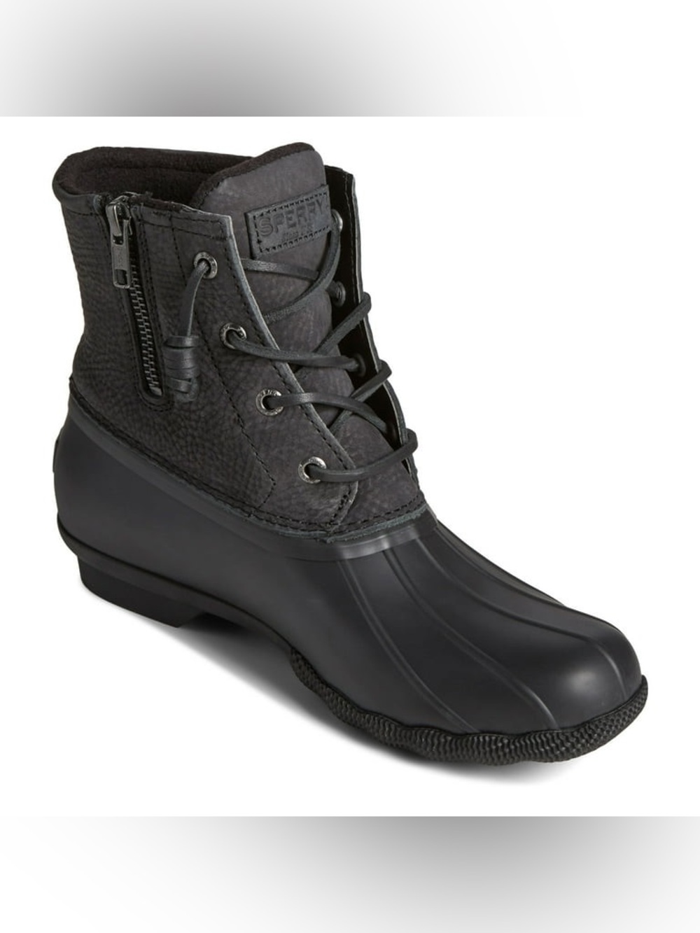 Sperry Top-Sider Sweetwater Duck Boots Womens Size 8 Black Rubber Waterproof